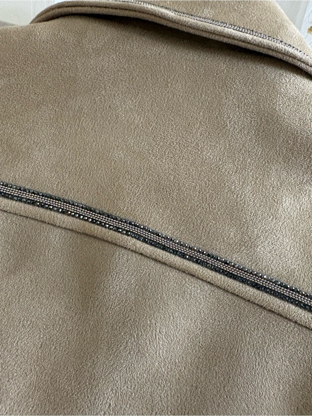Women's Zara Beige Faux Suede Belted Jacket - Picture 16 of 17